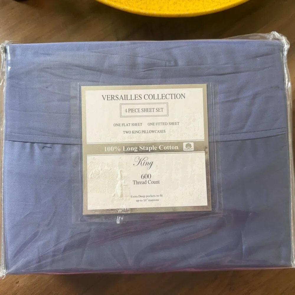 King Sheet Set Xtra Deep. 100% Cotton. Slate Blue. NEW